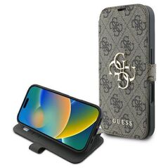 Original Case IPHONE 16 PLUS Guess Book 4G Metal Logo (GUBKP16M4GMGBR) brown 3666339346171