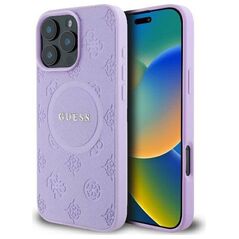 Original Case IPHONE 16 PRO Guess Hardcase Saffiano Peony Classic Logo MagSafe (GUHMP16LPSAPSMEU) purple 3666339328269