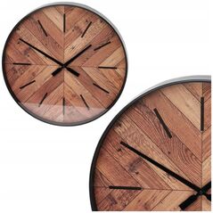 Home Styling Collection Zegar ścienny tarcza imitująca drewno za szkłem, Ø 51 cm