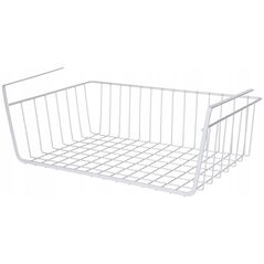 Storage Solutions Koszyk podwieszany na owoce, metalowy, jasnoszary, 40 x 25,5 x 14,3 cm