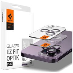 Spigen Szkło hartowane na aparat Spigen Optik.tr ez Fit Camera Protector Apple iPhone 14 Pro/14 Pro Max Deep Purple [2 PACK]