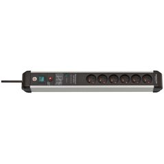 Listwa zasilająca Brennenstuhl Premium-Protect-Line przeciwprzepięciowa 6 gniazd 3 m czarno-srebrna (1391014600)