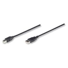 Kabel USB Manhattan USB-A - USB-B 3 m Czarny (333382)