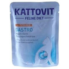 Kattovit Kattovit Gastro Indyk Ryż 85g, saszetka dla kotów cukrzyków i z nadwagą