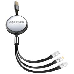 Forever 3in1 cable USB - Lightning + 2x USB-C 1,2 m 100W black 5907457787322