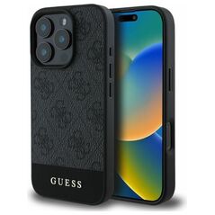 Guess case for iPhone 16 Pro Max 6,9&quot; GUHCP16XG4GLGR grey hardcase 4G Bottom Stripe 3666339344993
