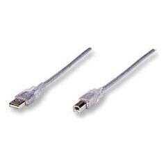 Kabel USB Manhattan USB-A - USB-B 5 m Srebrny (345408)