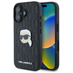 Karl Lagerfeld case for iPhone 16 6,1&quot; KLHCP16SPGKLKIPK black Hard Monogram Karl Head Pin 3666339329549