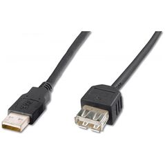 Kabel USB Digitus USB-A - USB-A 1.8 m Czarny (AK300200018S)