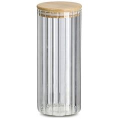 Βάζο Zeller GROOVES με καπάκι από μπαμπού, 1100 ml 13458362 4003368194721