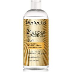 Perfecta 24K Gold & Rose Oil Luksusowy nawilżający płyn micelarny 400ml