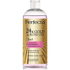 Perfecta 24K Gold & Rose Oil Luksusowy łagodzący płyn micelarny do cery wrażliwej 400ml