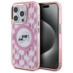 Original Case IPHONE 15 PRO Karl Lagerfeld IML Monogram Karl&Choupette Head MagSafe (KLHMP15LHMCKMHP) pink 3666339285043