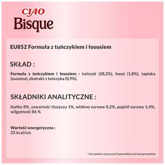 Inaba Foods INABA  Cat Ciao Bisque -karma uzupełniająca dla kota o smaku tuńczyka i łososia 40g