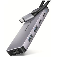 Axagon USB HUB AXAGON HMC-5H60, Διανομέας USB 5Gbps, θύρες 2x USB-A, 1x USB-C, HDMI 4k/60, PD 100W, καλώδιο USB-C 15cm 13671160 8595247908049