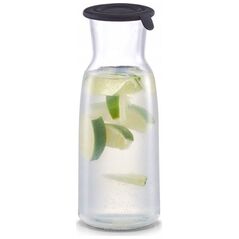Zeller Szklana karafka z silikonową pokrywką, 700 ml, kolor czarny
