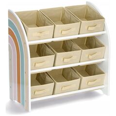 Zeller Παιδικό ράφι με υφασμάτινα κουτιά RAINBOW, MDF 13458275 4003368135373