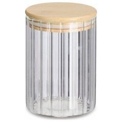 Βάζο Zeller GROOVES με καπάκι από μπαμπού, 550 ml 13458361 4003368194707