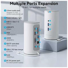 VENTION USB-C to HDMI/VGA/USB 3.1 Gen Docking Station 0.25M (TPHWC-EU) (VENTPHWC-EU) έως 12 άτοκες Δόσεις