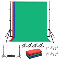 Puluz Puluz Zestaw/Statyw do mocowania tła fotograficznego 2x2m + tła fotograficzne 3 szt PKT5204