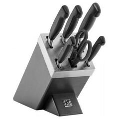 Zwilling ZWILLING Zestaw 5 noży w bloku samoostrzącym Four Star - szary
