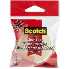 Staples Taśma klejąca SCOTCH 508, 19mmx33m, przezroczysta żółta