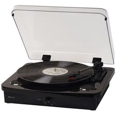 Gramofon Denver Denver VPL-230 - Gramofon z wbudowanymi głośnikami, Bluetooth, USB i gniazdem kart SD i MP3, czarny