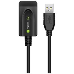 Kabel USB Techly USB-A - USB-A 20 m Czarny (IUSB-REP220TY3)