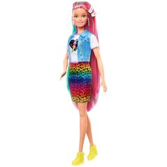 Lalka Barbie Barbie - Kolorowe włosy, panterka (GRN81)