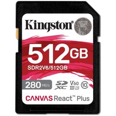 Karta Kingston Canvas React Plus SDXC 512 GB Class 10 UHS-II/U3 V60 (SDR2V6/512GB)
