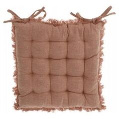 Home Styling Collection Poduszka na krzesło pikowana SLIM, bawełna, wiązania, 40 x 40 cm