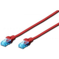 Digitus Patch cord U/UTP kat.5e PVC 0,5m czerwony (DK-1512-005/R)