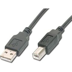 Kabel USB Digitus USB-A - USB-B 1 m Czarny (AK-300105-010-S)