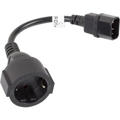 Kabel zasilający Lanberg IEC 320 C14 - Schuko, 20cm, czarny (CA-C14E-10CC-0018-BK)