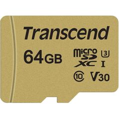 Karta Transcend 500S MicroSDXC 64 GB Class 10 UHS-I/U3 V30 (TS64GUSD500S)