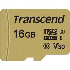 Karta Transcend 500S MicroSDHC 16 GB Class 10 UHS-I/U3 V30 (TS16GUSD500S)