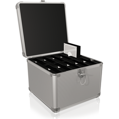Icy Box Walizka aluminiowa na 10 dysków 2.5" lub 3.5" srebrna (IB-AC628)