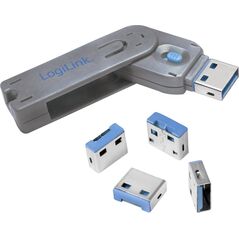 LogiLink USB-C port blocker 1xkey and 4xlocks (AU0052)