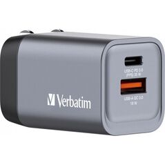 Verbatim Ładowarka GaN Verbatim, USB 3.0, USB C, szara, 35 W, wymienne końcówki C,G,A