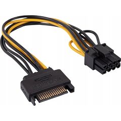 Kabel zasilający Akyga Adapter z kablem Akyga AK-CA-80 PCI-E 6+2pin (m) / SATA (m) 15cm