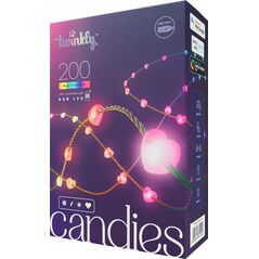 Lampki choinkowe Twinkly Twinkly Candies – 200 Lampki w kształcie serc RGB LEDs, zielony przewód, USB-C
