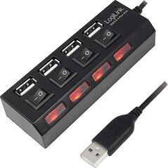 HUB USB LogiLink 4x USB-A 2.0 (UA0128)