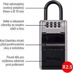MasterLock Kasetka na klucze z zamkiem szyfrowym i wyjmowanš szeklš