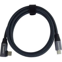 Kabel USB PremiumCord PREMIUMCORD USB-C zahnutý kabel (USB 3.2 Gen2x2, 5A, 100W, 20Gbit/s) 3m, Šedá