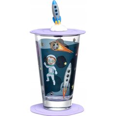 Leonardo Ποτήρι με καπάκι και πιατάκι 300ml cosmos BAMBINI AVVENTURA - Leonardo 13294574 4002541236739