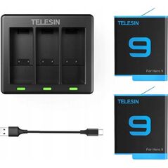 Telesin Ładowarka + 2x Akumulator Bateria Do Gopro Hero 9