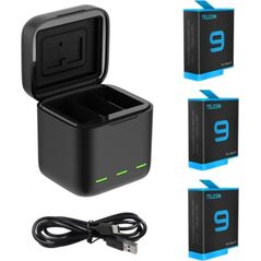 Telesin trójkanałowa box Telesin dla GoPro Hero 9 / Hero 10 + 3 baterie (GP-BNC-902)