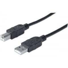 Kabel USB Manhattan USB-A - USB-B 1 m Czarny (306218)