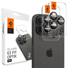 Spigen OSŁONA APARATU SPIGEN OPTIK PRO L-SERIES GLAS.TR ”EZ FIT” CAMERA PROTECTOR 2-PACK IPHONE 14 PRO / PRO MAX / 15 PRO / PRO MAX / 16 PRO / 16 PRO MAX BLACK