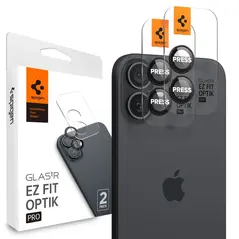 Spigen OSŁONA APARATU SPIGEN OPTIK PRO GLAS.TR ”EZ FIT” CAMERA PROTECTOR 2-PACK IPHONE 16 / 16 PLUS BLACK